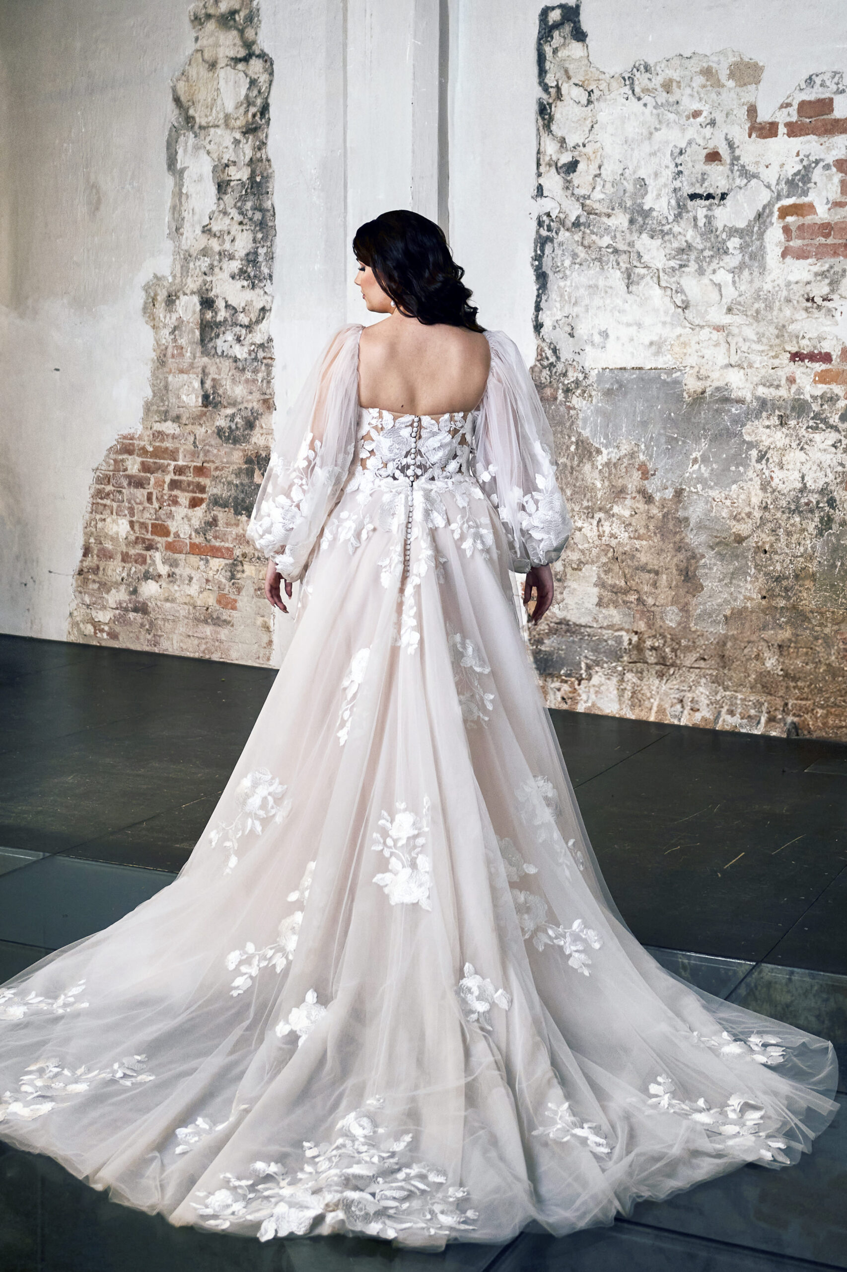 Mila, boho häämekko, pehmeä tylli ja pitsi - Image 2