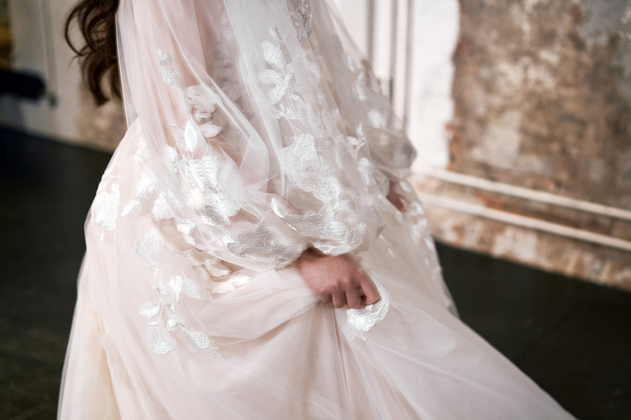 Mila, boho häämekko, pehmeä tylli ja pitsi - Image 6